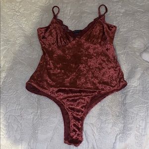 red velvet lace body suit